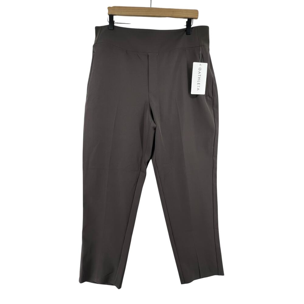 Athleta Endless Pants NEW Size 16 Brown High Rise Straight Leg Stretch Pockets - Picture 2 of 5